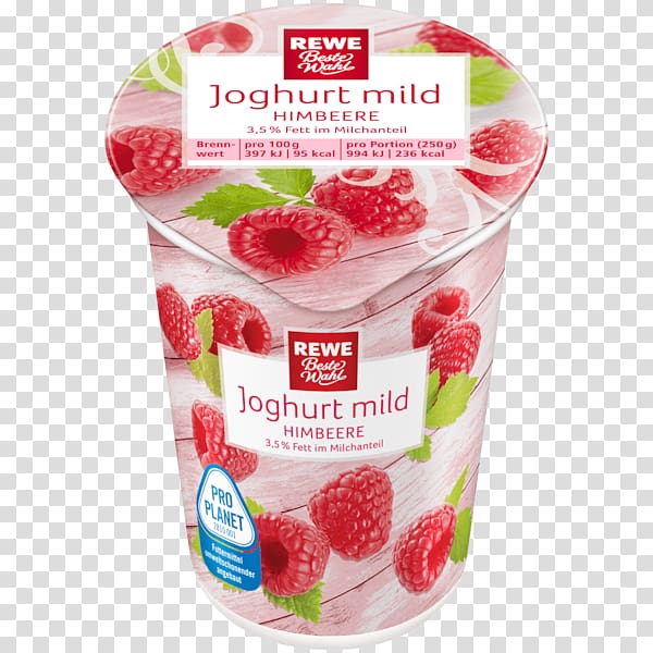 Strawberry Raspberry Yoghurt REWE Frozen dessert, strawberry transparent background PNG clipart