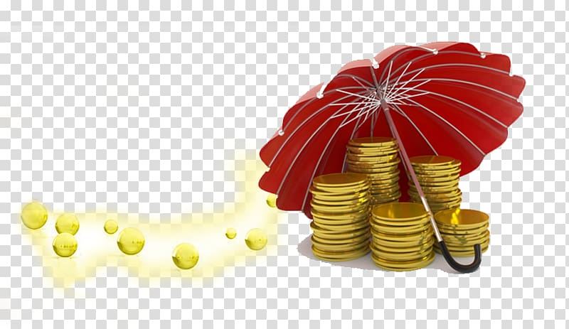 Investment Pension Life insurance Umbrella Saving, Financial banner,Creative gold umbrella transparent background PNG clipart