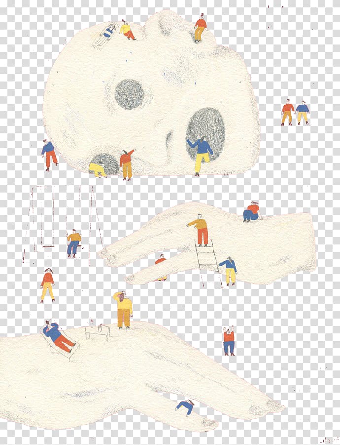 Flightless bird Textile Illustration, Cartoon human cave transparent background PNG clipart