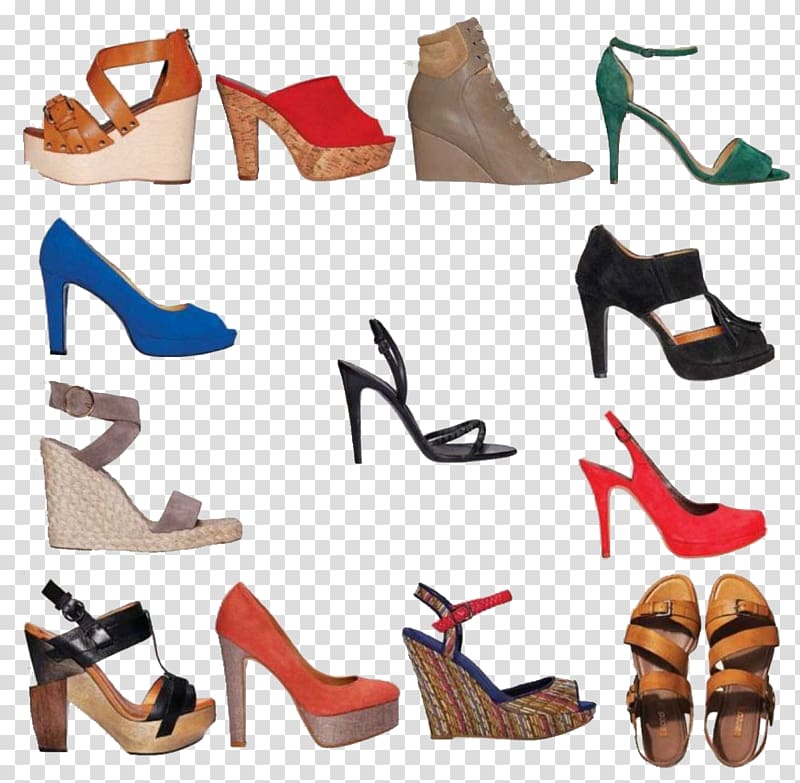 Shoe High-heeled footwear Designer, All kinds of women shoes transparent background PNG clipart