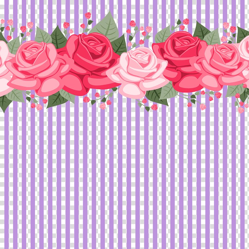 pink rose illustration, stripe transparent background PNG clipart