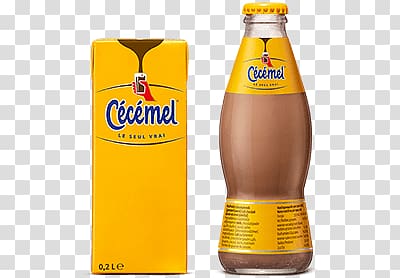 Cecemel glass bottle with box, Cécémel Pack and Bottle transparent background PNG clipart