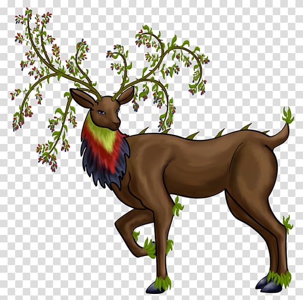 Reindeer Elk Antler Cartoon Terrestrial animal, floral deer antlers transparent background PNG clipart