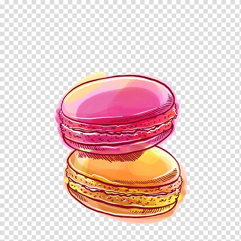 two pink and brown macaroons , Macaron Macaroon Bakery Cake Dessert, Biscuit transparent background PNG clipart