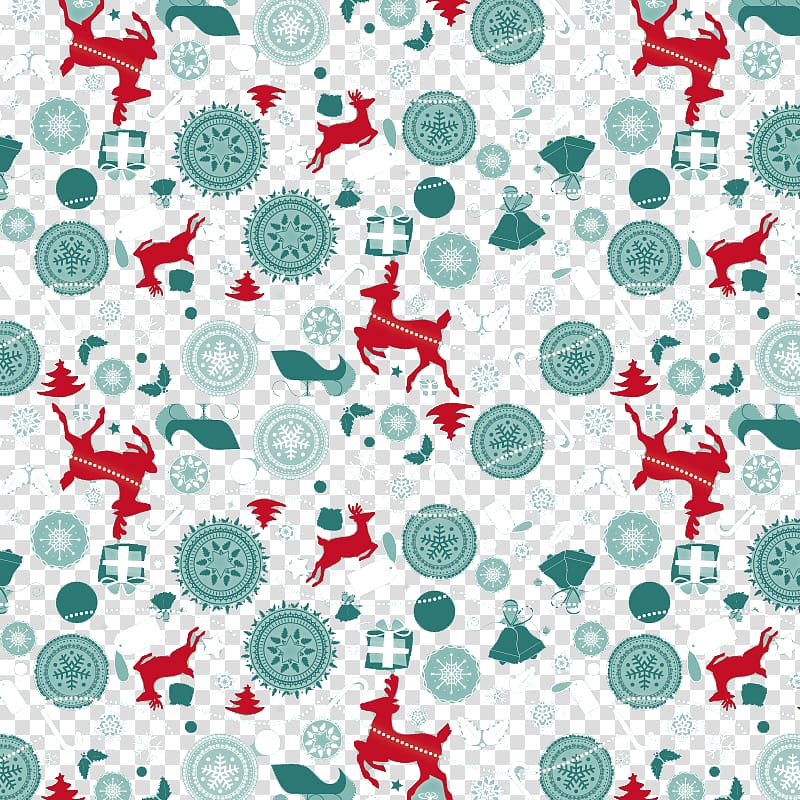 Reindeer Christmas, Christmas ornaments and reindeer seamless background material transparent background PNG clipart