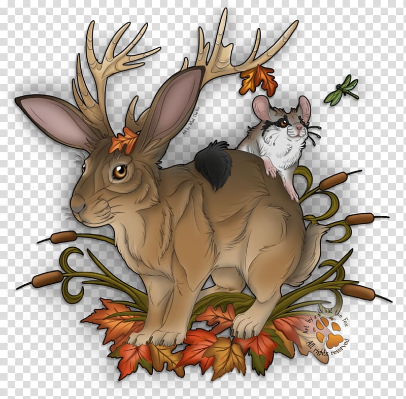 Domestic rabbit Hare Art Deer, folk tattoos transparent background PNG clipart