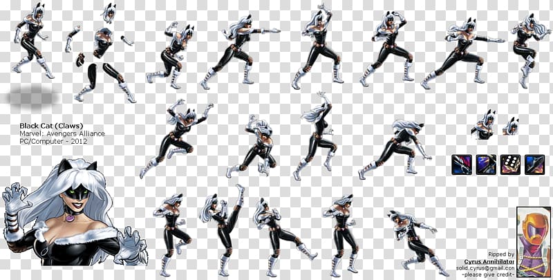 Marvel: Avengers Alliance Felicia Hardy PlayStation Sprite, sprite transparent background PNG clipart