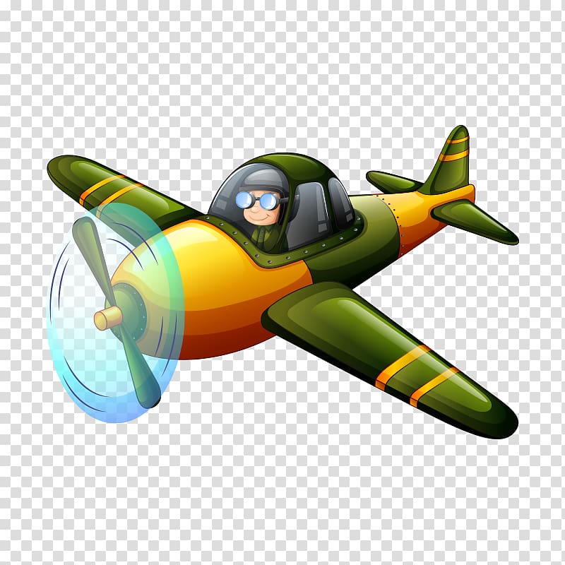 green and orange monoplane illustration, Airplane Fixed-wing aircraft Flight, aircraft,Transportation,Cartoon transparent background PNG clipart
