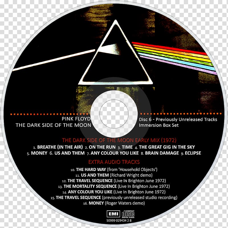 The Dark Side of the Moon, Immersion Box Set Pink Floyd Album Compact disc, Pinkfloyd transparent background PNG clipart