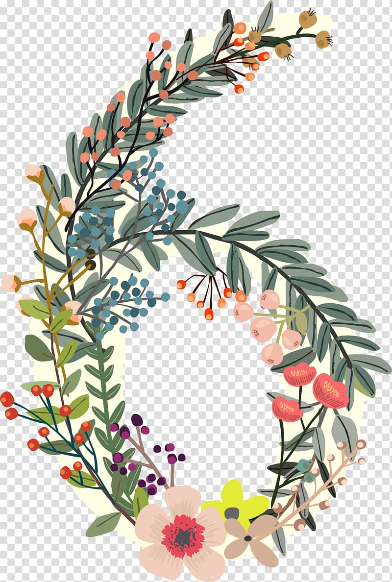 flowers number 6 transparent background PNG clipart