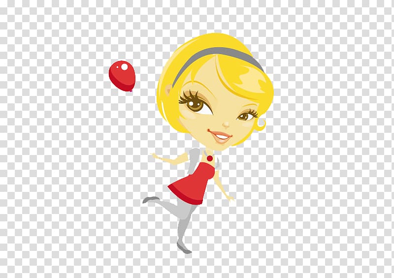 Cartoon Blond Girl Woman, Short blonde hair girl material transparent background PNG clipart