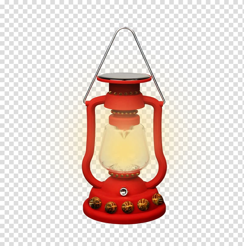 Street light Solar lamp Solar power Lantern, Red lamps transparent background PNG clipart
