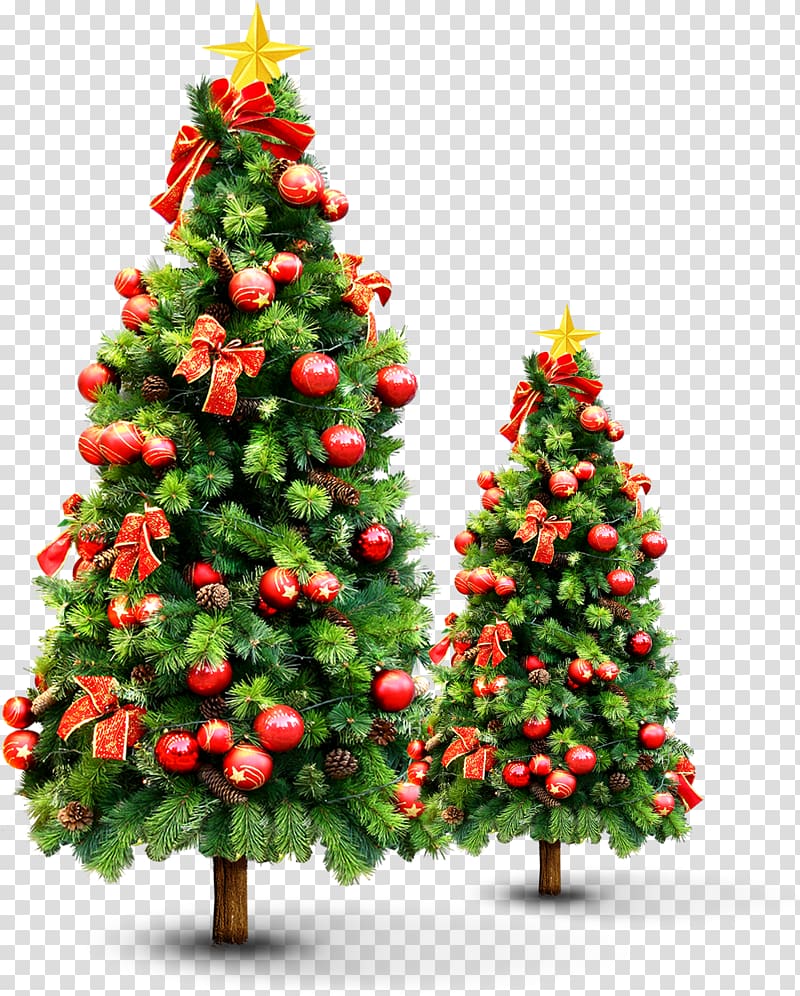 New Year tree Christmas tree, Red ball Christmas tree pattern transparent background PNG clipart