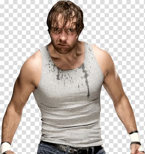 Dean Ambrose wearing grey tank top, Dean Ambrose Angry transparent background PNG clipart