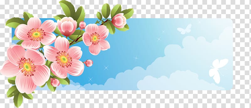 Flower Banner, floral banner transparent background PNG clipart