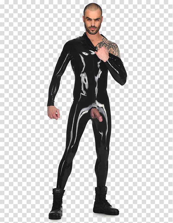 Wetsuit Latex Catsuit Dry suit Adult, black zipper jumpsuit transparent background PNG clipart
