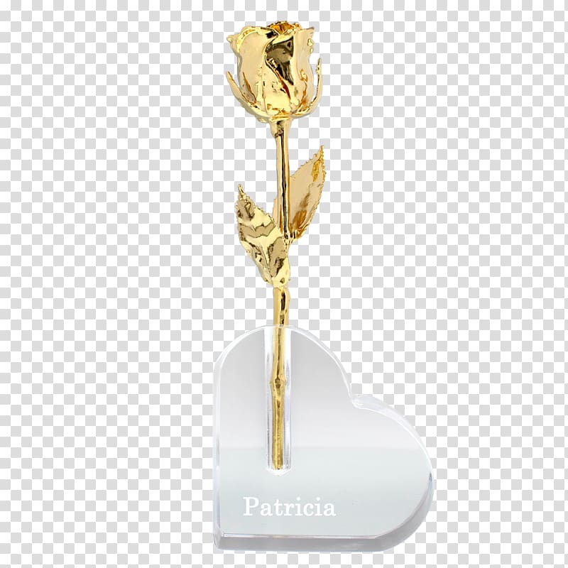 Golden Rose Vase ideecadeau.ch Jewellery, fleur en forme de coeur transparent background PNG clipart