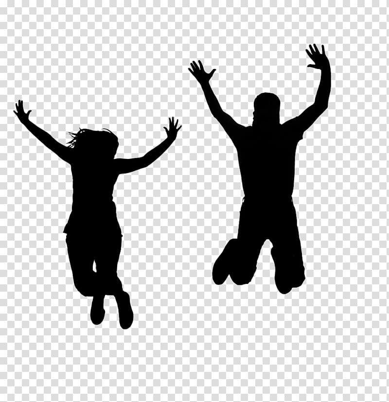 high five jump silhouette