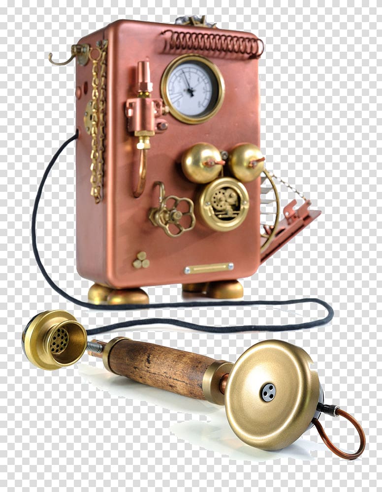 Industrial Revolution Telephone Steampunk , Vintage phone transparent background PNG clipart