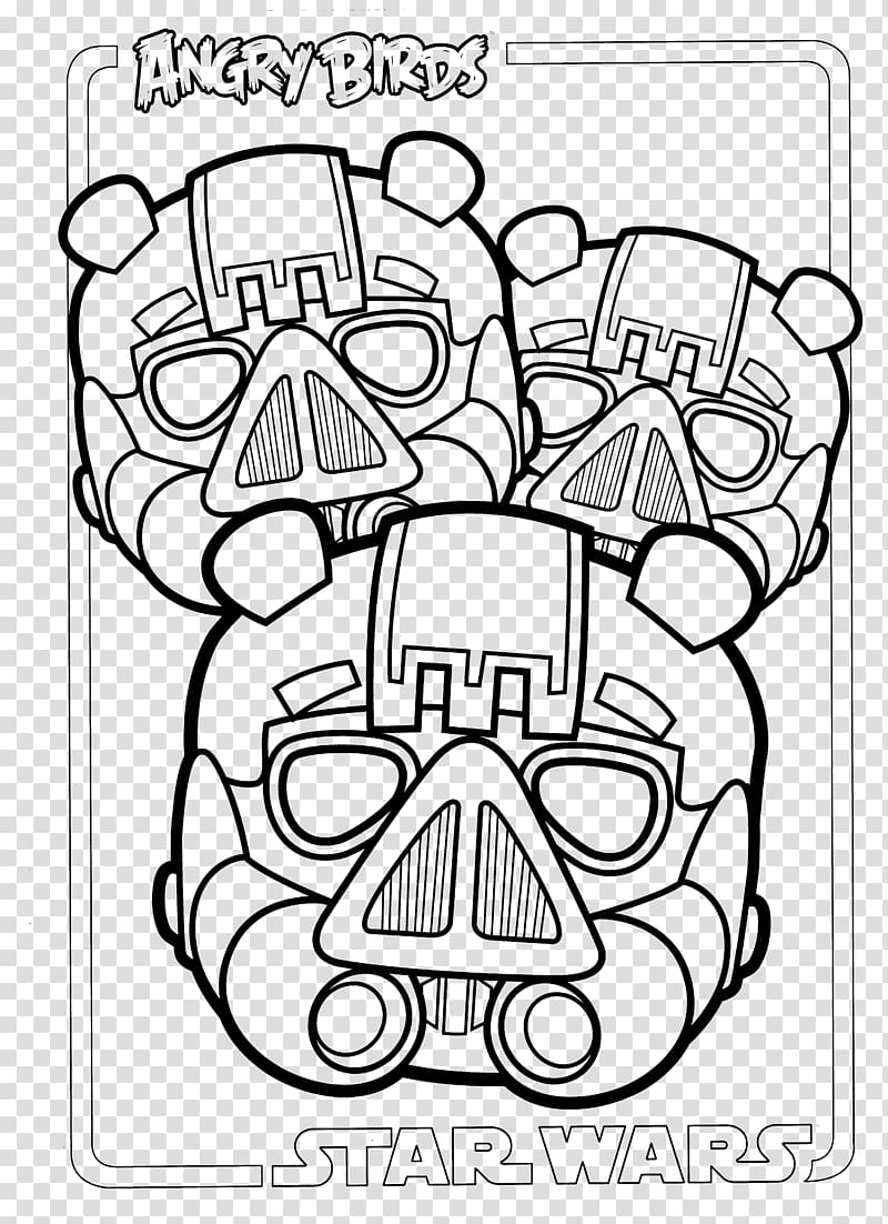 Angry Birds Star Wars Coloring book Line art Drawing, Angry Birds Star Wars transparent background PNG clipart