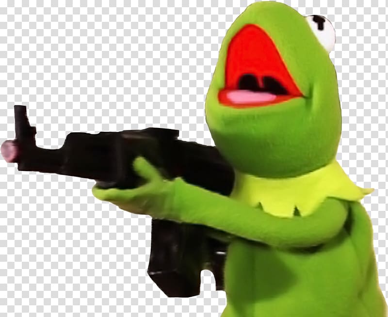 Kermit the Frog Meme Gun Firearm, frog transparent background PNG ...