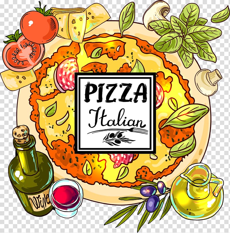Pizza Italian logo, Pizza Pizza Italian cuisine Cooking, cartoon Pizza transparent background PNG clipart