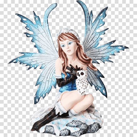 Fairy Figurine Owl Statue Collectable, Fairy transparent background PNG clipart