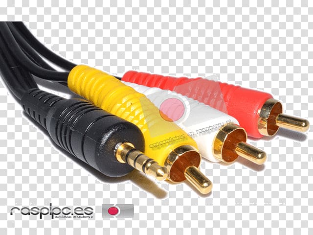 RCA connector Composite video Phone connector Electrical connector Electrical cable, Audio Jack transparent background PNG clipart