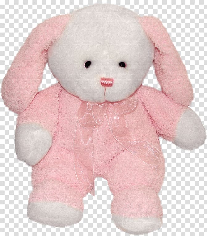 Plush Stuffed toy Teddy bear , pink bunny bear transparent background PNG clipart