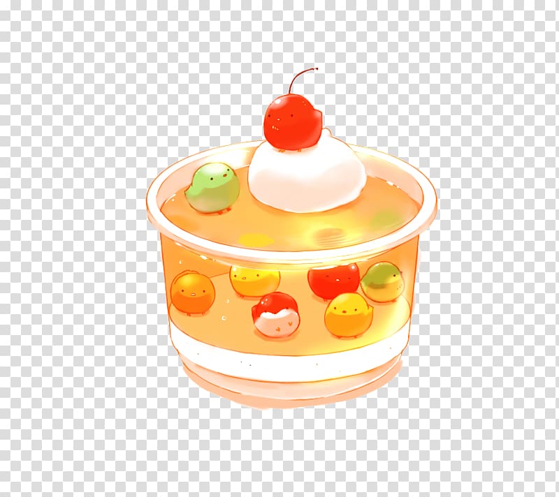 Gelatin dessert Masala chai Milk Mango pudding, Jelly pudding chick transparent background PNG clipart