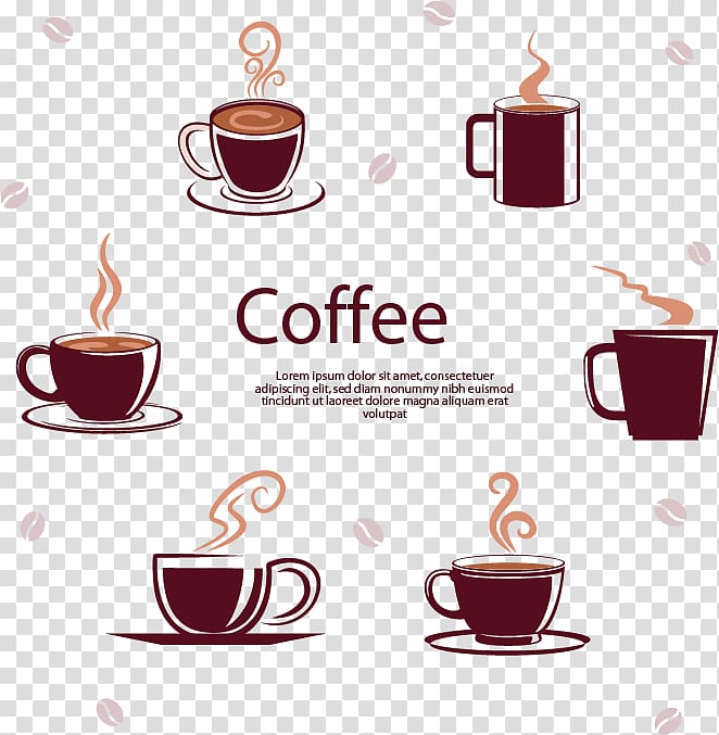 Coffee illustration, Coffee cup Espresso Cafe Iced coffee, Coffee material transparent background PNG clipart