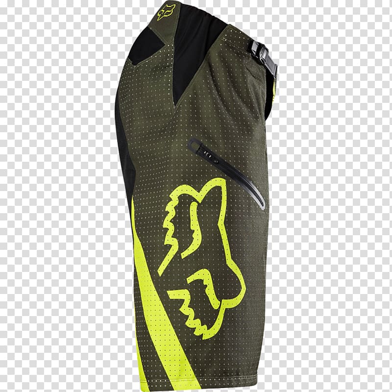 Protective gear in sports Downhill mountain biking Pants Yellow Shorts, fox sport transparent background PNG clipart