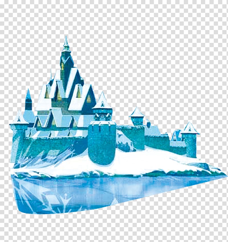 castle covered with snow illustration, Elsa SnowCastle of Kemi Olaf, Frozen castle transparent background PNG clipart