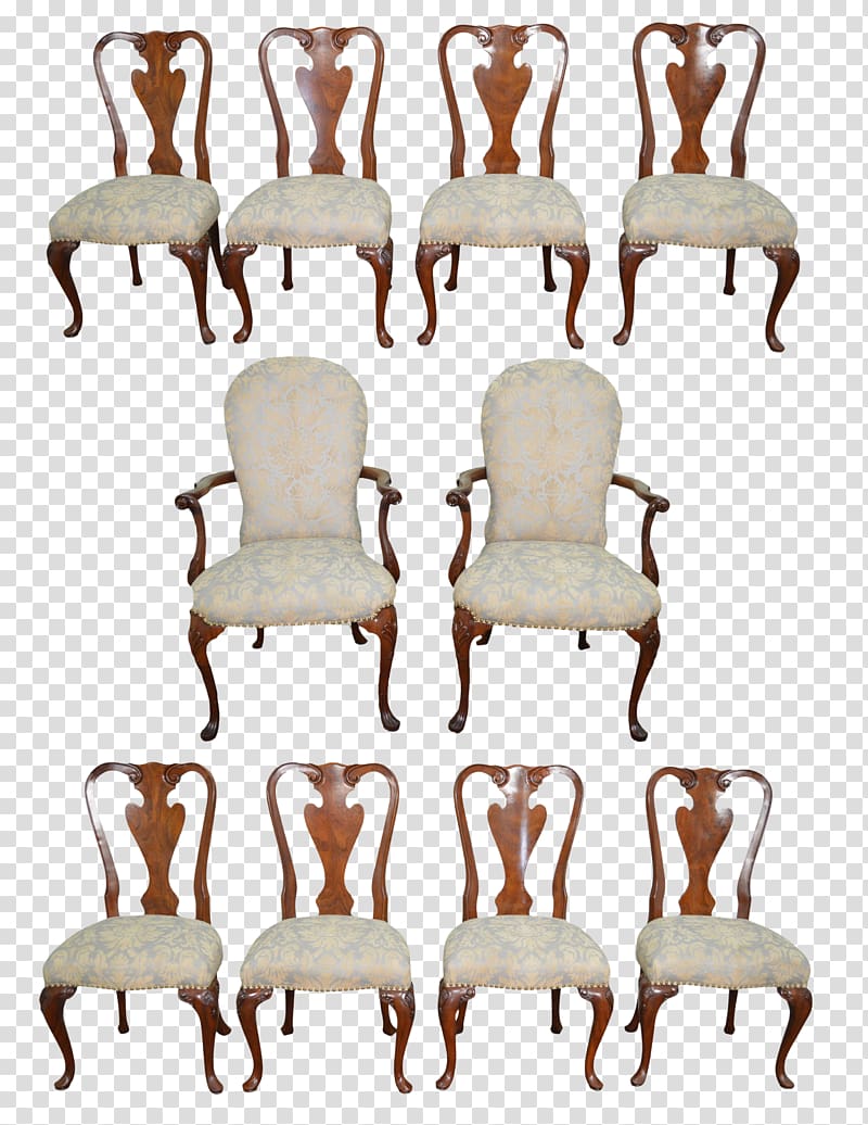 Chair Table Queen Anne style furniture Upholstery, civilized dining transparent background PNG clipart