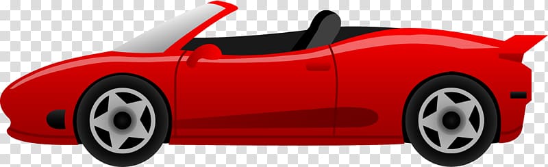 red convertible coupe illustration, Sports car Ferrari Cartoon , Red sports car transparent background PNG clipart