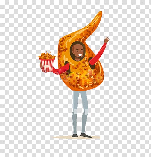 Fast food Fried chicken Buffalo wing Take-out Hot dog, Fried chicken wings cartoon villain transparent background PNG clipart