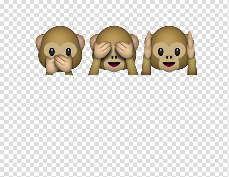 Three wise monkeys Emojipedia The Evil Monkey, emoticons transparent background PNG clipart