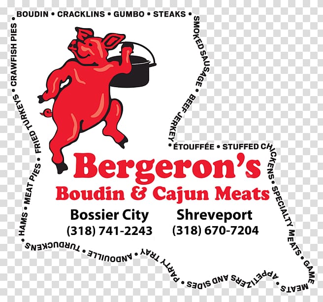 Bergeron\'s Boudin and Cajun Meats of Bossier City Cajun cuisine Gumbo, meat transparent background PNG clipart