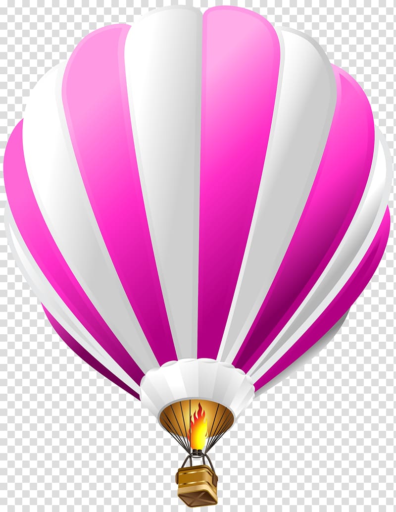 white and pink hot air balloon illustration, Hot air balloon Flight Airplane , Hot Air Balloon Pink transparent background PNG clipart