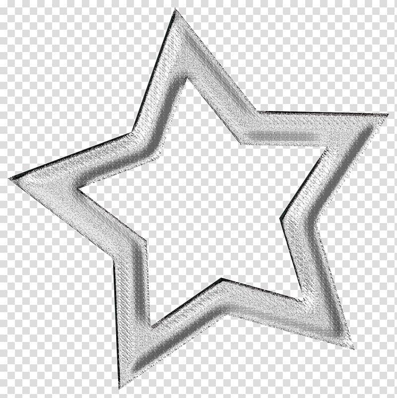 hollow silver five-pointed star transparent background PNG clipart