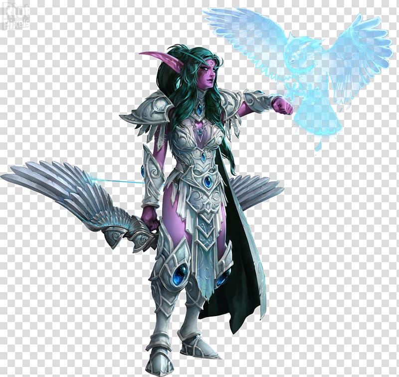elf with bow and owl illustration, Heroes of the Storm Hearthstone World of Warcraft BlizzCon Tyrande Whisperwind, world of warcraft transparent background PNG clipart