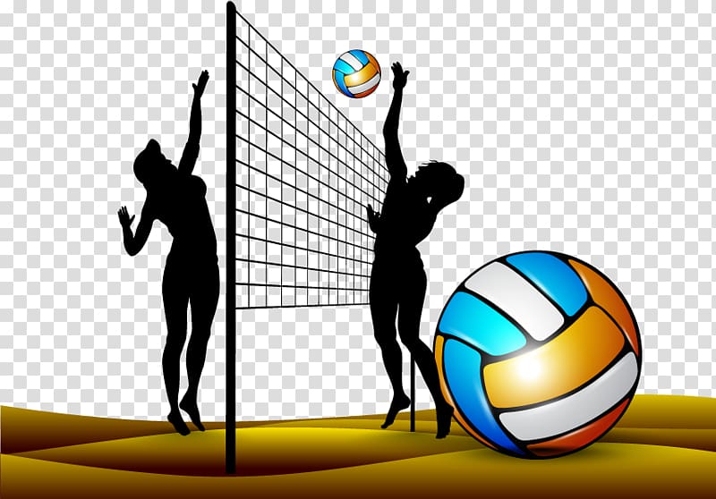 Beach volleyball Illustration, painted playing volleyball transparent background PNG clipart