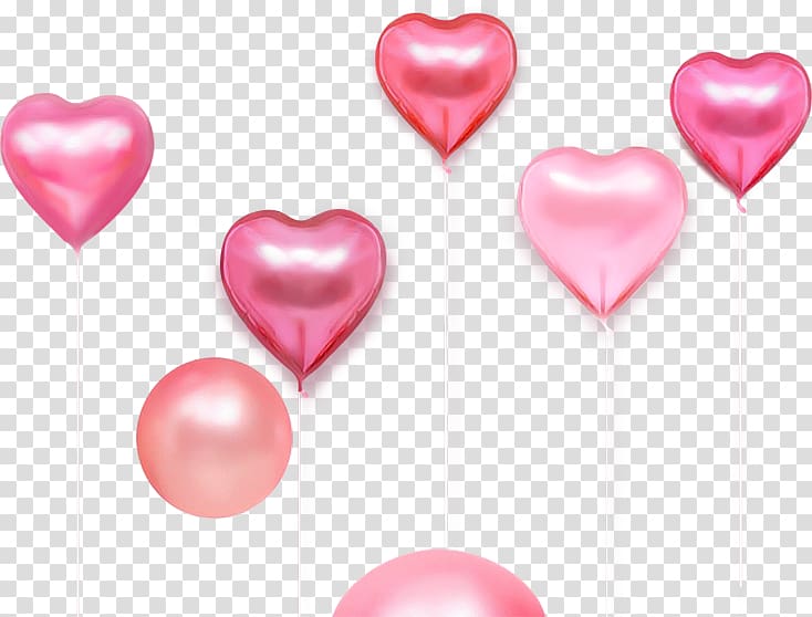 several balloons illustration, Banner Valentines Day, balloon transparent background PNG clipart