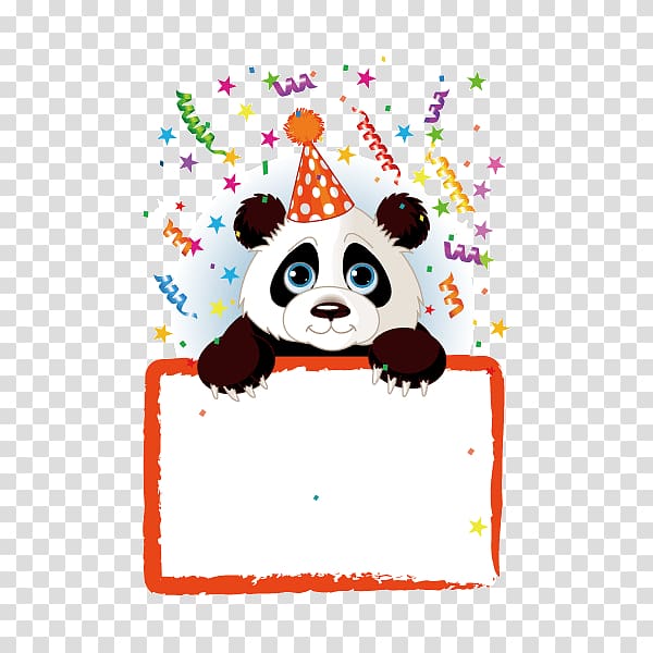 Giant panda Birthday , Copywriter background elements,panda,animal,Cartoon transparent background PNG clipart