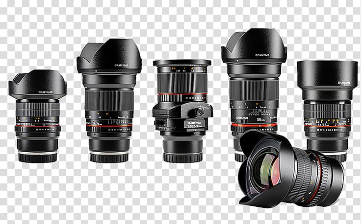 Camera lens Canon EF lens mount Samyang T-S 24mm f/3.5 ED AS UMC Sony E-mount Samyang Optics, sony a7 transparent background PNG clipart