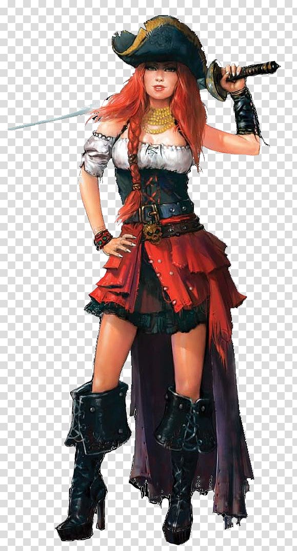 Piracy Costume Dungeons & Dragons Woman Pathfinder Roleplaying Game, woman transparent background PNG clipart