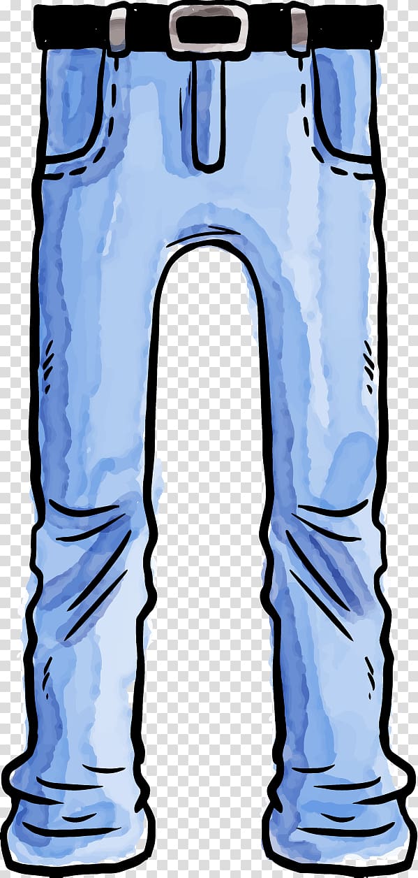 Trousers Jeans Denim, Hand-painted jeans transparent background PNG clipart