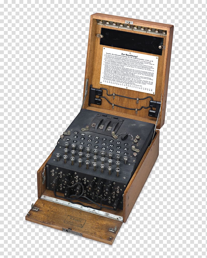 Enigma machine Bletchley Park Maszyna szyfrująca Enigma rotor details Second World War, enigma transparent background PNG clipart