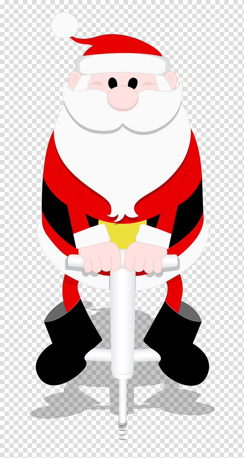 Santa Claus Drawing Caricature Illustration, Santa Claus riding a spring Bump transparent background PNG clipart