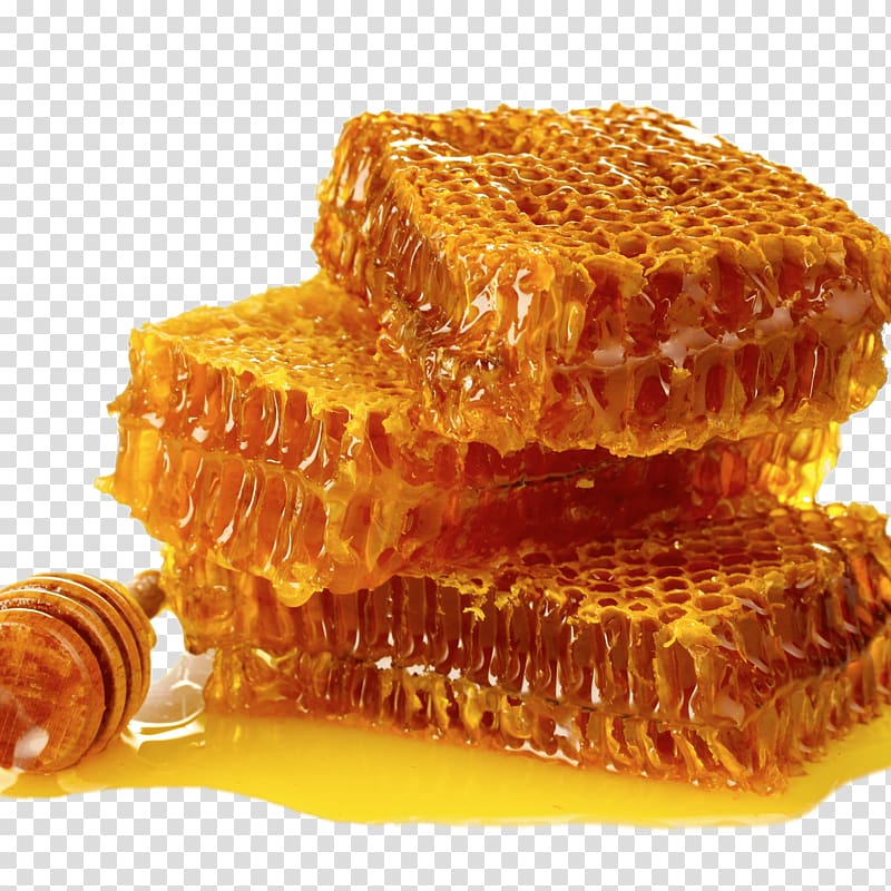 honeycomb and honey dipper, Honeycomb With Dipper transparent background PNG clipart